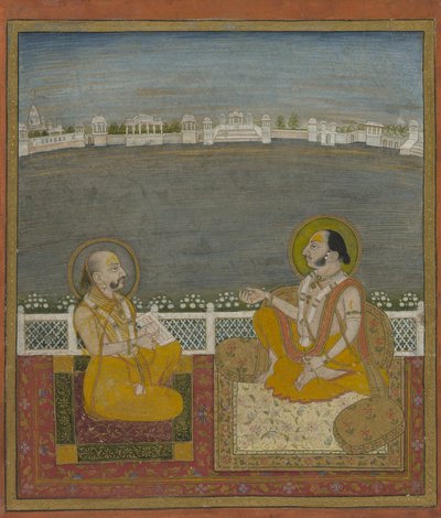 Tilkayat Dauji II Maharaj con un visitatore da Unknown artist