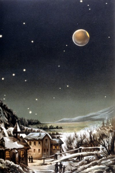 Eclissi totale di luna. Illustrazione del XIX secolo da Unknown artist