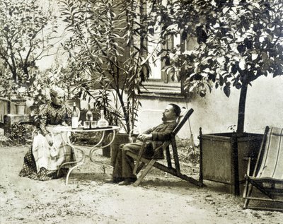 Toulouse Lautrec con sua madre, al Castello di Malromé da Unknown artist