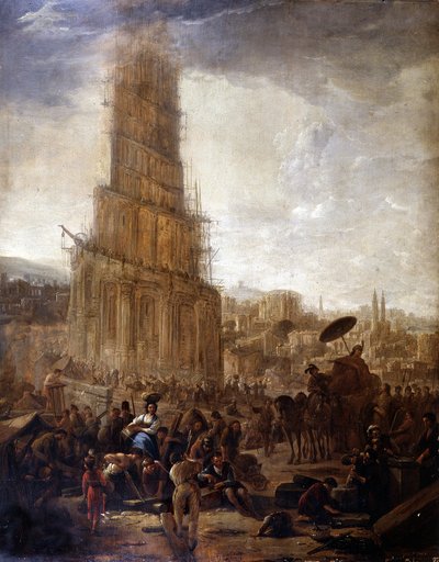 Torre di Babele - La Torre di Babele - dipinto anonimo da Unknown artist