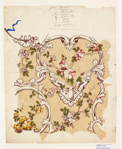 Prova di stampa per un chintz fiorito da Unknown artist