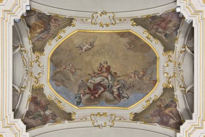 Trinità e San Stefano in Gloria con i quattro Evangelisti da Unknown artist
