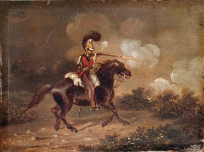 Cavaliere della 1ª Guardia a cavallo che spara con un carabina da Unknown artist
