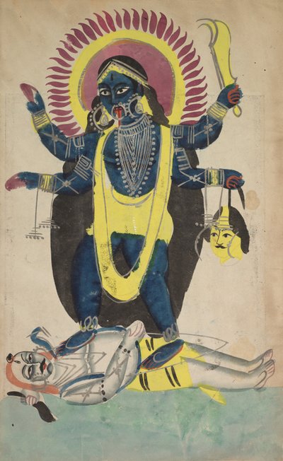 Due Aspetti di Kali: Kali che Danza su Shiva da Unknown artist