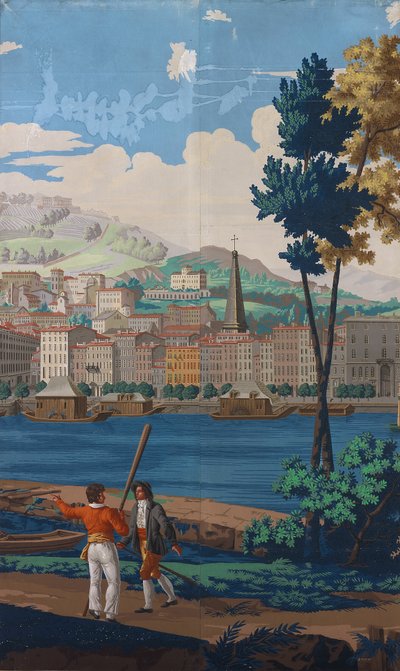 Due pannelli uniti: Le vedute di Lione da Unknown artist