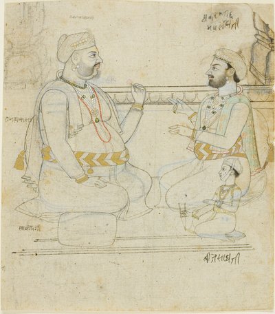 Due nobili Rajput con un bambino da Unknown artist