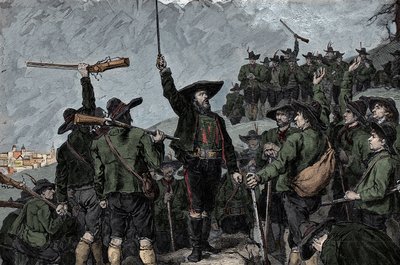 Patriota tirolese Andreas Hofer (1767-1810) - Ribellione del Tirolo nel 1809: Il patriota tirolese Andreas Hofer da Unknown artist
