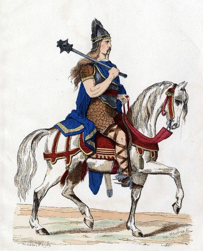 Un capo dei Franchi - in “Les Costumes civil et militaires des Francais dans travers les Siecles Paris F. Roy 1882” da Unknown artist
