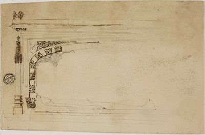 Disegno incompiuto di una tomba da Unknown artist