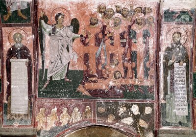 Re ingiusti sono invitati da un angelo a entrare negli Inferi Monastero Ortodosso di Milesevo, Serbia da Unknown artist