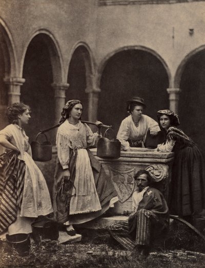 Senza titolo (Scena di genere con quattro donne e un uomo) da Unknown artist