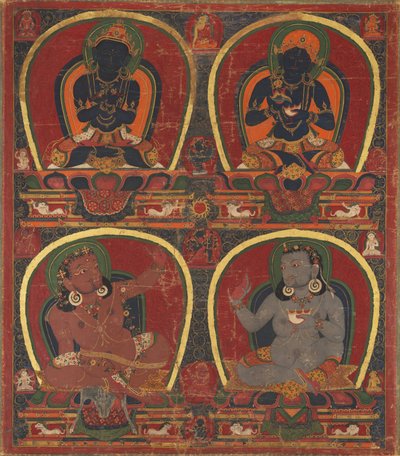 Vajradhara, Nairatmya e Mahasiddhas Virupa e Kanha da Unknown artist