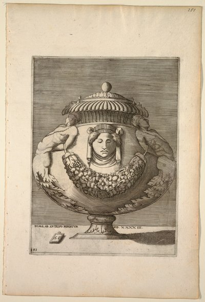 Vaso decorato con figure, rinceaux e festoni, 1543 da Unknown artist