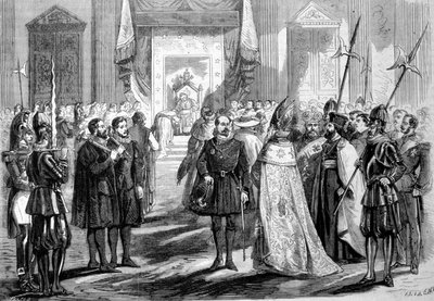 Concilio Vaticano I Roma. Il Papa dà udienza ai Padri del Concilio. 1869 da Unknown artist