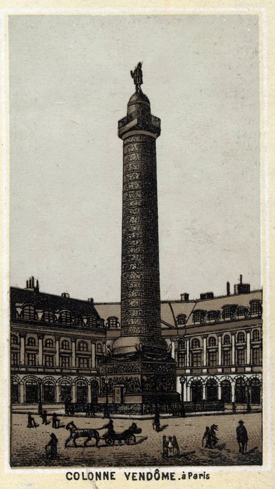 Colonna Vendôme sulla piazza omonima a Parigi. Cromolitografia della fine del XIX secolo da Unknown artist