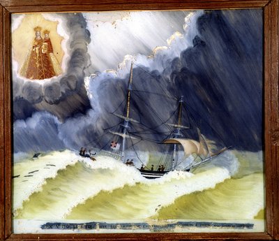 Nave in difficoltà - ex-voto di Notre Dame de Laghet da Unknown artist