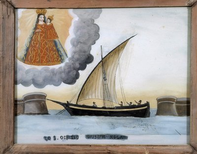 Nave in difficoltà - ex-voto di Notre Dame de Laghet da Unknown artist