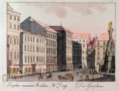 Veduta di Piazza Graben a Vienna. da Unknown artist