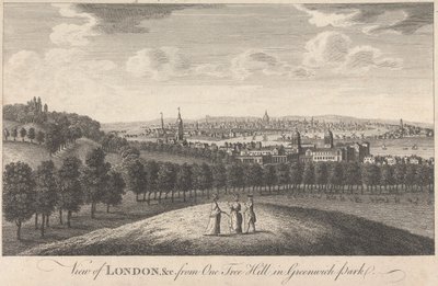 Veduta di Londra e della chiesa da One Tree Hill nel Greenwich Park da Unknown artist