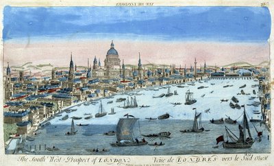 Veduta di Londra e del Tamigi, sud-ovest - veduta ottica da Unknown artist