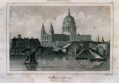 Veduta della Cattedrale di San Paolo a Londra vicino al Tamigi da Unknown artist