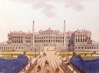 Vista del Castello di Schönbrunn, ex residenza della Famiglia Imperiale Austriaca, Vienna, Austria, incisione del 1820 da Unknown artist