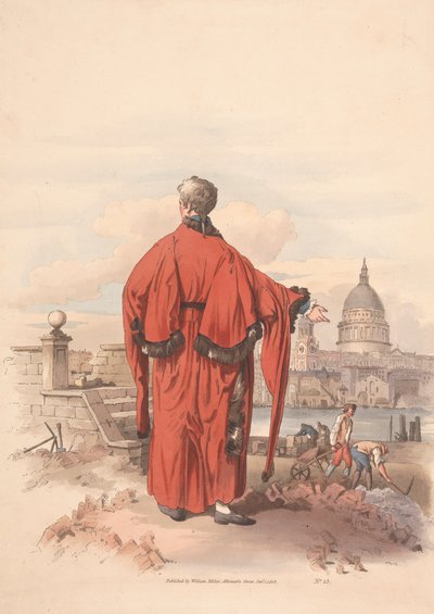 Veduta di St. Pauls attraverso il Fiume con Figura in Toga in Primo Piano da Unknown artist