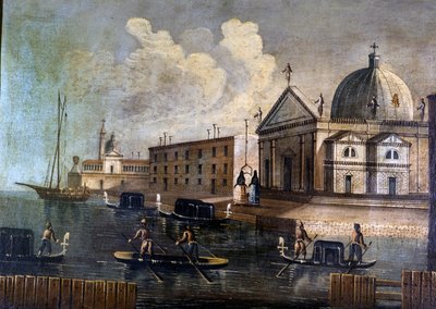 Veduta della laguna di Venezia e gondole. Anonimo. XVIII secolo. da Unknown artist