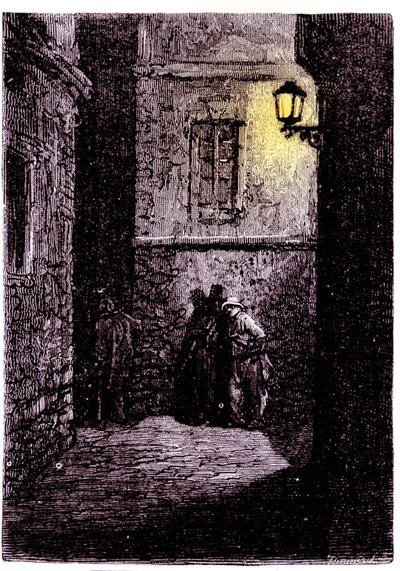 Veduta di un vicolo buio nel quartiere di Whitechapel a Londra. Incisione del XVIII secolo da Unknown artist