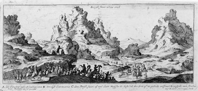 Veduta delle carovane nel deserto del Sinai. Incisione del XVIII secolo da Unknown artist