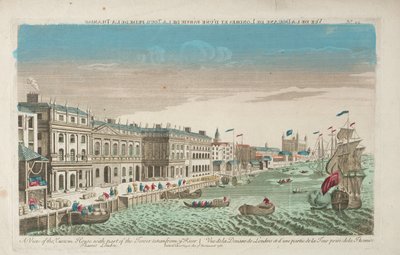 Vista della Custom House e della Douana di Londra da Unknown artist
