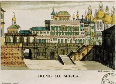 Vista del Cremlino, Mosca, Russia, dai viaggi da San Pietroburgo alla Germania di Georg Reinbeck da Unknown artist