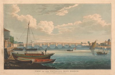 Veduta del ponte di ferro di Vauxhall da Unknown artist