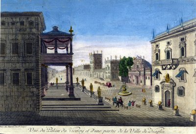 Veduta del Palazzo del Viceré e parte della città di Napoli nel 1760. da Unknown artist