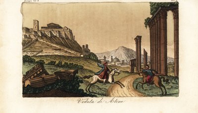 Veduta della città di Atene, Grecia, con l