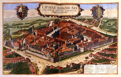 Veduta della città di Lipsia in Germania. Incisione del XVII secolo da Unknown artist