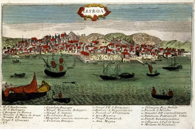 Veduta della città di Lisbona in Portogallo alla fine del XVIII secolo da Unknown artist