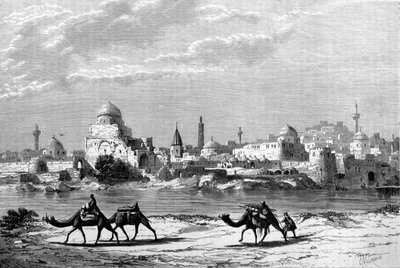 Veduta della città di Mosul sul Tigri in Iraq. da Unknown artist