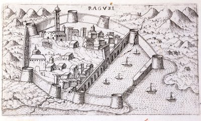Veduta della città di Ragusa nel XVI secolo da Unknown artist
