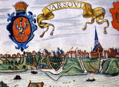 Veduta della città di Varsavia con lo stemma della città. 1780 da Unknown artist