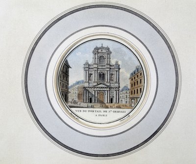 Veduta della porta di St Gervais (Saint Gervais) - incisione da Unknown artist