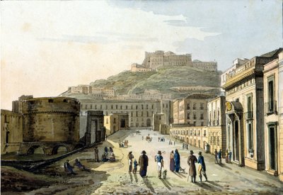Veduta della strada del molo e del Castel Sant