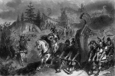 Flotta vichinga trasportata sulla Terra. In "Storia Generale della Marina" di Van Tenac da Unknown artist