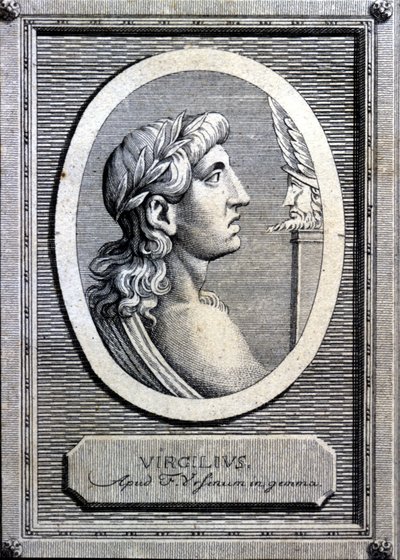 Virgilio (70 - 19 a.C.), poeta latino. Incisione del XVIII secolo da Unknown artist