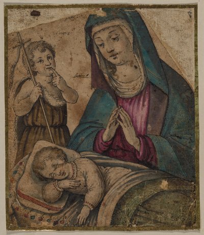 Vergine e Bambino con San Giovanni (recto) Non Identificabile (verso) da Unknown artist