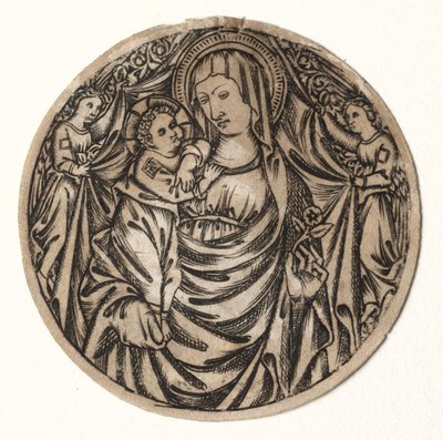 Vergine e Bambino con due angeli da Unknown artist