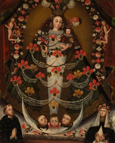 Vergine di Pomata con San Nicola da Tolentino e Santa Rosa da Lima da Unknown artist