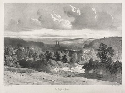 Viaggi pittoreschi e romantici nella vecchia Francia. Bretagna: Vista generale di Quimper da Unknown artist