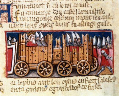 Macchine da guerra, precursori del carro armato, usate da Carlo Magno contro i Mori di Spagna - in 