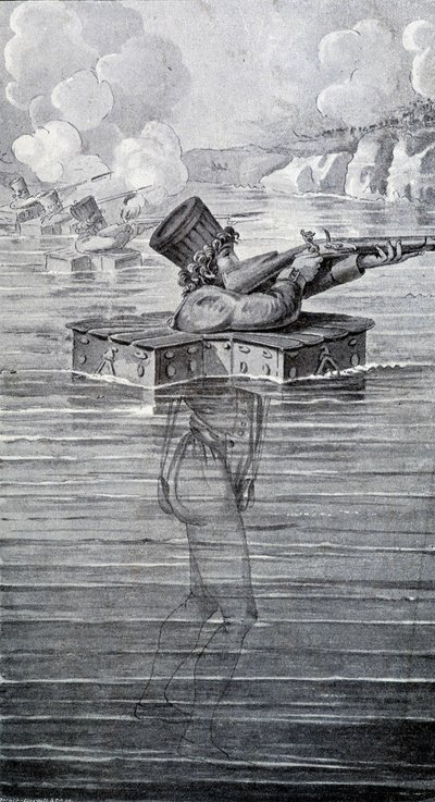 Abito da guerra del XIX secolo. Incisione del XIX secolo. da Unknown artist